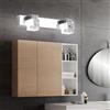 XINYASEE Lampada da specchio per bagno a LED 12W Luce da parete per bagno Bianco freddo 6000K Caldo 3000K Moderna luce da trucco per, argento (Luce bianca fredda, 2 teste)