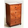Liberoshopping Cassettiera in Legno massello con 4 cassetti, Piano Superiore con mattonelle in Ceramica, con Ruote (Ciliegio)