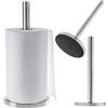 KADAX Portarotolo in Acciaio Spazzolato per Carta Assorbente, Porta Rotolo da Tavolo con Design Elegante, Accessorio da Cucina (Argento Moderno)