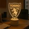 Generico Lampada in Plexiglass con Base Nera Logo Torino Calcio e Nome Personalizzato Decor Night Light LED Luce Camera 7 Colori