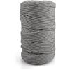 Netuno 1x corda macramè colorata grigio chiaro 5 mm 100 m corda cotone singola ritorta corda naturale colorata per macramè filo singolo macramè cordoncino colorato filato gomitolo cotone uncinetto