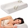 cuscini fiber - Cuscino Cervicale per Dormire in Memory Foam con Fodera Aloe, Cervicale Collo Rimedi con Tecnologia a Doppia Onda, Guanciale in Morbido Memory Foam per Supportare il Collo 40x67