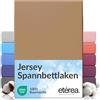 etérea Himmlische Qualität etérea Jersey lenzuolo con angoli 90x200-100x200 cm Stucco Epaisseur 15-25 cm - 100% Cotone - Oekotex materasso Letto copripiumino - lenzuola 90x200cm - 100x200cm Marrone