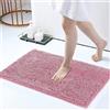 IlGruppone Tappeto da Bagno Microfibra Super Soffice Lavabile in Lavatrice Antiscivolo Assorbente Lavaggio Rapido Super Morbido Bagno Doccia Camera Letto - Rosa - 50x80 cm