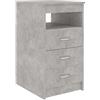 vidaXL Cassettiera Grigio Cemento 40x50x76 cm in Legno Multistrato