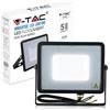 V-TAC Proiettore Slim LED 30W, Chip Samsung, Nero Luce Calda 3000K