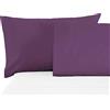 BANZAII TEXTILE INNOVATOR ONLINE Banzaii Coppia Federe Cuscini Letto in Microfibra 50x80 cm, Anallergiche, Antiacaro, Made in Italy, Melanzana