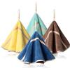 FoOhy 4 asciugamani rotondi da appendere in pile corallo assorbente (4 colori: rosa, verde, grigio, beige)