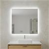 Kiamami Valentina - Specchio Bagno Reversibile | LED Retroilluminato | Montatura in ABS Grigio | 70x60 CM | Specchio Touch, Specchio LED, Grigio, 70x60 CM