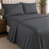 NARCISO - Set Lenzuola 1 Piazza e Mezza 3 Pezzi Tinta Unita Embossed, Completo Lenzuola Una Piazza e Mezza in Microfibra Traspirante ed Anallergica, Biancheria da Letto Made in Italy, Grigio Scuro