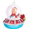 BRUBAKER Cane Ufo con L'Aiutante di Natale Rosso - Palla di Natale in Vetro dipinto a Mano - Bocca Soffiata Decorazione Dell'Albero di Natale Figure Buffo Ciondolo Decorazione Albero Palla - 10 cm