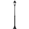 Briconess.com Lampione Minerva 1 Luce su palo Nero Opaco in Alluminio pressofuso Altezza 198 cm