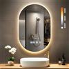 Lightasea Specchio da bagno illuminato, specchio da parete da 75 x 50 cm, specchio a LED, 3 colori di illuminazione regolabili,antiappannamento, interruttore touch, IP44, orizzontale/verticale