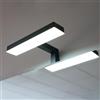 Kiamami Valentina - Applique LED Specchio Bagno | Finitura Nero Opaco | Larghezza 20cm | 24 LED, 6000K, IP44 | Facile Installazione | Ghisa, Nero