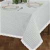 INTRECCI Tovaglia Amour 10/12 Posti, Rettangolare, in Cotone, 140x240 cm, Fantasia Quadri Scozzese, Orli Decorativi, 100% Cotone Oeko-Tex, Azo Free, Lavabile in Lavatrice, Colore: Grigio Melange