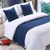 QRGMKL Premium Bed Runner per Il Piede del Letto, Tinta Unita Sciarpa da Letto in Cotone Lino copriletto Decorazione della casa Camera da Letto dell'hotel Bedding-Dark Blue||260X50cm for 2m Bed