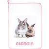 ALMATEX SRL SET ASILO PERSONALIZZATO CON NOME asciugamano cm.40x55 PERSONALIZZATO Made in Italy - CONSEGNA TEMPESTIVA (CONIGLI ROSA)