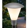 Generico Lampione Testa Palo Ø 60mm Made in Italy, Attacco E27 IP65, Anti-Corrosione Ideale per Zone di Mare, Lanterna da Giardino in Policarbonato, Nero/Opale (Lampadina Esclusa)