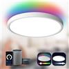 ANTENLICHT Lampada da soffitto LED Smart 24 W, compatibile con Alexa e Google Assistant Ø30 cm, controllabile tramite app con 16 milioni di colori fai da te,plafoniera WiFi con telecomando per camera