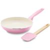 GreenPan Rio Healthy - Set di padelle antiaderenti in ceramica da 20 cm e spatola in silicone, manico morbido, set per la colazione, senza PFAS, lavabile in lavastoviglie, sicuro