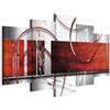 B&D XXL - Quadro 200x100 cm 5 Pezzi - Stampa su Tela Strutturata XXL Grande - Quadri Moderni Componibili Camera da Letto Matrimoniale - Stampe da Parete Arte - Astratto a-A-0019-b-n