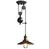 COCOL Lampada a sospensione vintage, Lampadario retrò industriale, Bar E27 Lampada a sospensione Edison, Lampadario industriale Sospensioni in metallo Stile ruota con onda Retro regolabile-Nero（A）