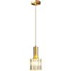 ZTTECH Moderna mini lampada a sospensione in cristallo per la camera da letto della sala da pranzo dell'isola della cucina, lampada a sospensione in cristallo con base in oro (1 luce)
