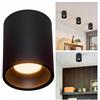 Planetitaly Plafoniera Moderna a Cilindro Attacco GU10 Lampada LED 8W Faretto da Soffitto in Alluminio Luce Bagno, Cucina, Ingresso, Vetrina, Negozio, Corridoio, Alimentazione 230V (Nero, 4000K)