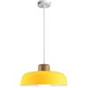 EKSED Lampada a sospensione con paralume in metallo rotondo da 300 mm in colore Macaron, lampada a sospensione moderna a soffitto, lampadario per sala da pranzo con isola cucina (Giallo)