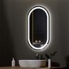 EMKE Specchio LED Bagno 50x90cm, Specchio Bagno Ovale con Interruttore Tocco, 3 Colori Luce Dimmerabile, Anti-appannamento, Funzione Memoria, Spegnimento Automatico Dopo 3 Ore