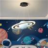 Yuelux Lampadario Sospensione Bambini - Plafoniera LED Moderna a Forma di Pianeta, 45W Dimmerabile con Telecomando, Design Creativo Spaziale per Cameretta, Nursery e Area Giochi (Blu, 55cm)