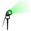 Partenopeautensili® Faretto a led cob da esterno segnapassi per giardino orientabile 5w 450 lumen luce con picchetto lampada proiettore spot Impermeabile IP65 By Wisdom (VERDE)