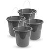 Pro Home Secchio (4 pezzi) per uso domestico, 10 litri, in diversi colori, in plastica resistente, per uso alimentare, senza BPA, Made in EU (antracite)