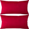 QOEUIUJ 2 Pezzi Federa Cuscino Rettangolare 30×60 30x50 70x45 Copricuscino Velluto 70x50 Decorative Copri Cuscini 60x80 con Invisibile Cerniera for Camera da Divano Letto Auto(Rosso,30x70cm 2pcs)