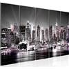 Runa Art Murali XXL New York City 200 x 80 cm Rosa Grigio 5 Pezzi - Made in Germany - 605555b