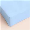 SpazioTessile - Lenzuolo con Angoli Una Piazza e Mezza Certificato Oeko-Tex, Lenzuola Una Piazza e Mezza Cotone con Elastico, Biancheria da Letto Made in Italy - 120x210cm, Angolo H30cm, Azzurro
