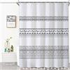 Bovlleetd Boho Quast Tenda da Doccia 153x183cm Geometrico Tribale Semplice Moderno Decorazione Stile Campagna, Impermeabile Lavabile in Poliestere Tende da Bagno con 10 Ganci per Vasca da Bagno