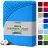 Svenson Lenzuolo con angoli elasticizzati, in jersey, 100% cotone, 140 x 200 cm, turchese