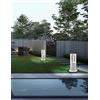 Partenopea® Lampione a led lampioncino lampada illuminazione da esterno 15w 1600lm palo da giardino prato pavimento per sentieri vialetti moderno (Bianco 30 cm, Luce Fredda 6500K)