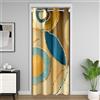 Loussiesd Tenda Vintage in Stile Astratto per Porta, Tenda per la Privacy, Tenda per Bambini in Stile Retrò, Tenda Divisoria per Stanza con Cerchi, Copertura per Armadio 106x203cm, Tenda Decorativa
