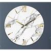 Generico Orologio da Parete, Soggiorno, Cucina, Moderno,Effetto marmo, Base legno, Lavorazione a resina, Numeri a rilievo, Diametro disponibile 40/60/80/100 cm, Made in Italy (40cm, Carrara)
