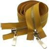 ZacLAy Cerniera Con Denti In Metallo Oro Chiaro Con Doppio Cursore Da 80/100/120Cm, Giallo, 5#, 80cm