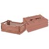Box and beyond - Set di 4 scatole pieghevoli - Scatole in plastica impilabili - Cassette pieghevoli con maniglia - Cucina, camera da letto, ufficio (Terracotta, 27 x 17 x 10,5 cm)