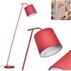 hofstein Lampada da terra Palmeiros, lampada in metallo/tessuto rosso/bianco, dal design retrò/vintage con paralume rotondo (Ø 25 cm) e interruttore a pedale, altezza 160 cm, 1 x E27, senza lampadina