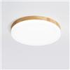 LIGKIN Plafoniera LED soffitto 18W Rotonda Lampada da Soffitto Moderna 6000K Bianco Freddo 1620LM LED Ultrasottile Lampada da soffitto Legno Ø26CM per Corridoio Soggiorno Balcone Cucina