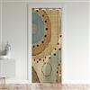 Loussiesd Tenda vintage astratta per porta privacy bambini retrò geometria cerchio divisorio tenda copertura 86 x 203 cm moderna grunge arte armadio copertura della porta tenda decorazione blu marrone trattame