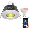 Planetitaly Faretto incasso IP65 SMART WiFi controllo vocale 5W GU10 RGB CCT da 2700K a 6500K cromoterapia luci box doccia 230V (Colore Bianco)