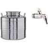 eacommerce Contenitore Bidone Fusto per Olio in Acciaio Inox Olivà con Tappo ermetico a Vite … (Fusto + Rubinetto, 50 Litri)