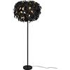 meineWunschleuchte Lampada da terra a LED, paralume a foglie, colore nero/oro, diametro 70 cm - altezza 180 cm