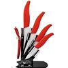 B-black® Ceppo COLTELLI in Pura Ceramica Alta QUALITA' 6 Pezzi (Rosso)